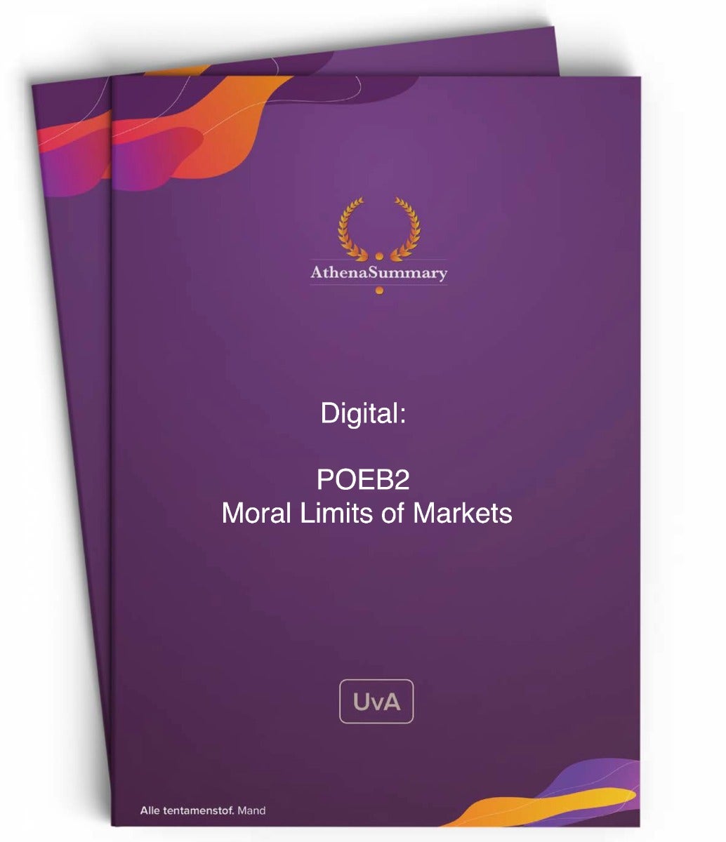 Digital: Principles of Economics and Business 2 - Moral Limits of Markets