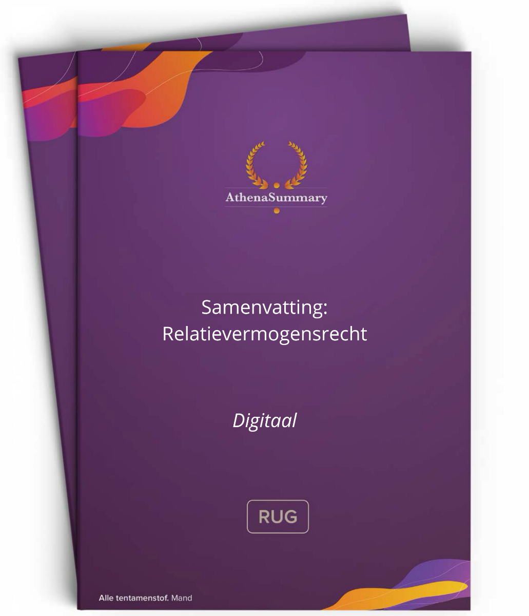Literatuursamenvatting (digitaal) | Relatievermogensrecht