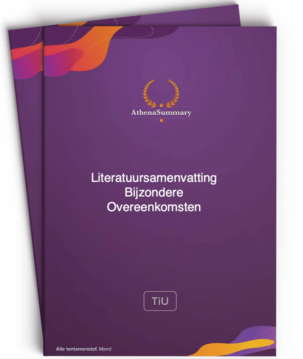 Bijzondere Overeenkomsten - Literatuursamenvatting