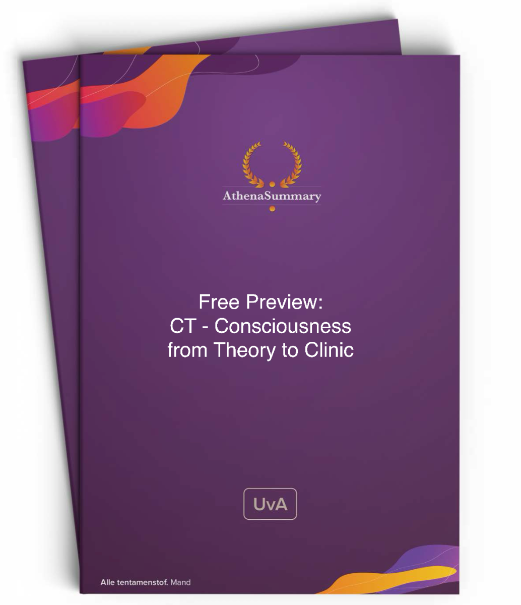 Free Preview: Current Topics: Consciousness: from Theory to the Clinic
