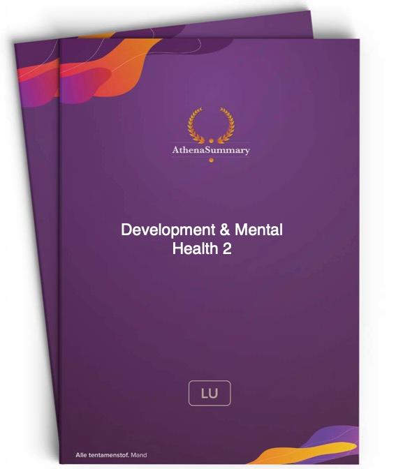 Hardcopy & digital: Development & Mental Health 2: Psychopathology from life-span perspective 