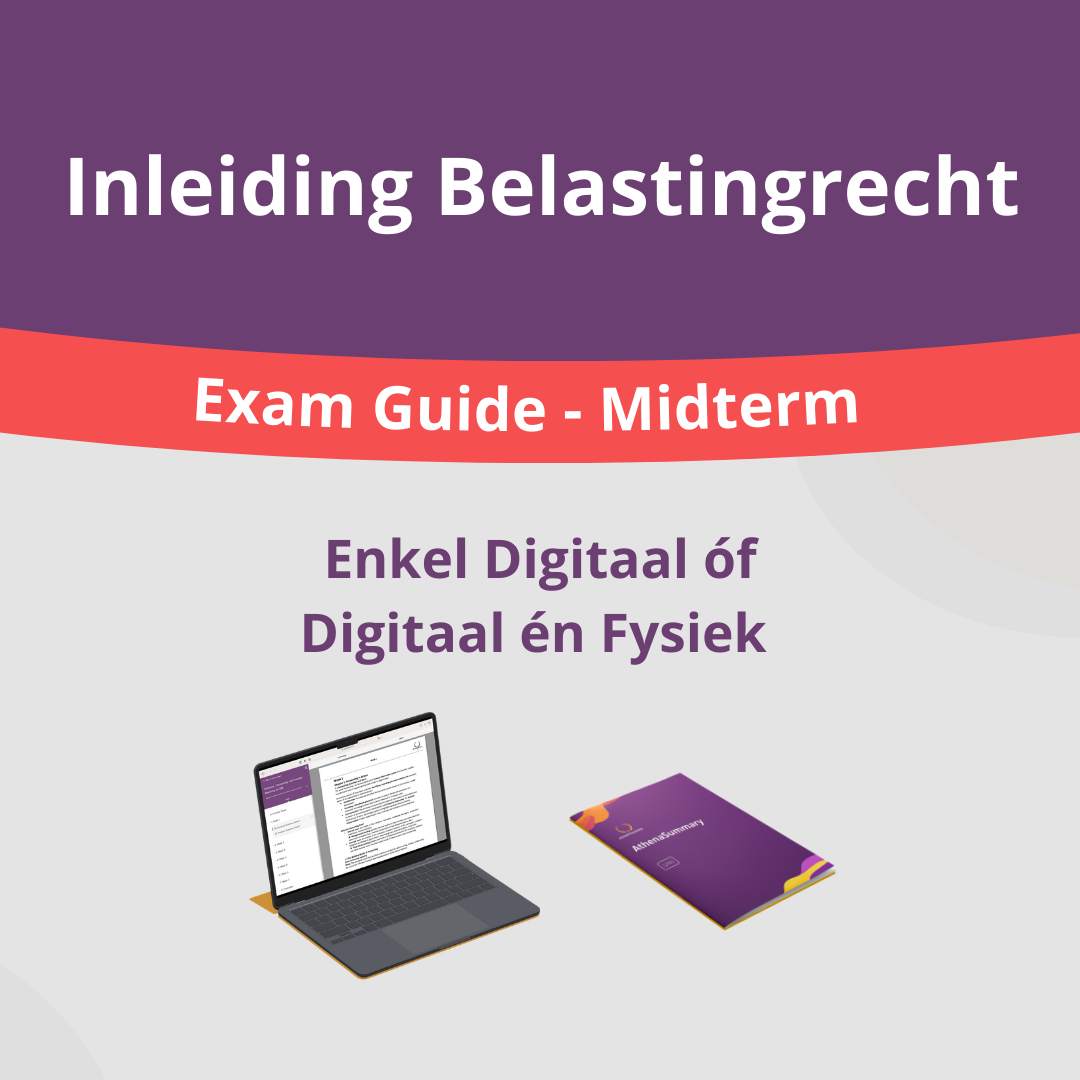 Inleiding Belastingrecht - Exam Guide MIDTERM