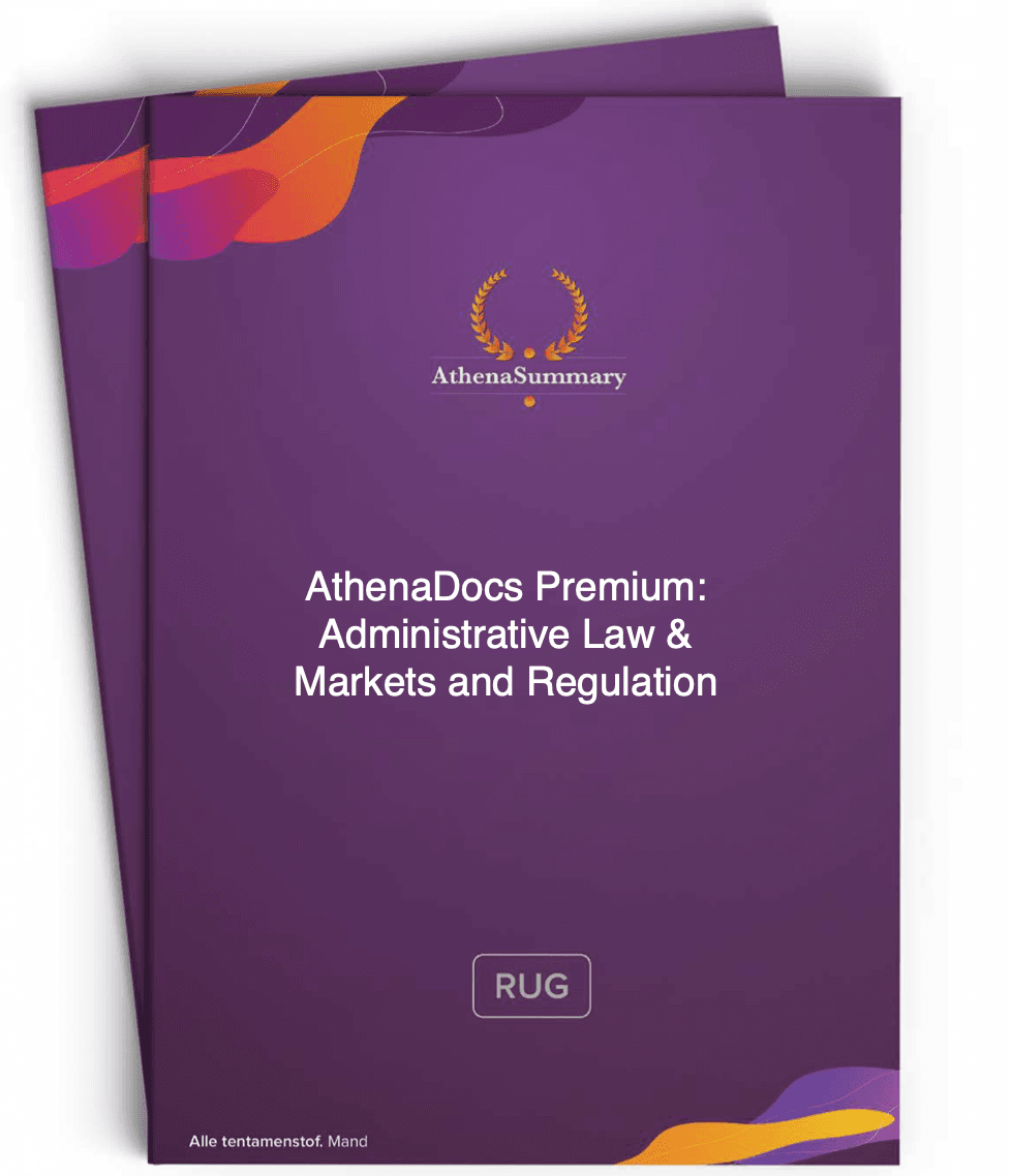 AthenaDocs Premium: Administrative Law and Markets Regulation