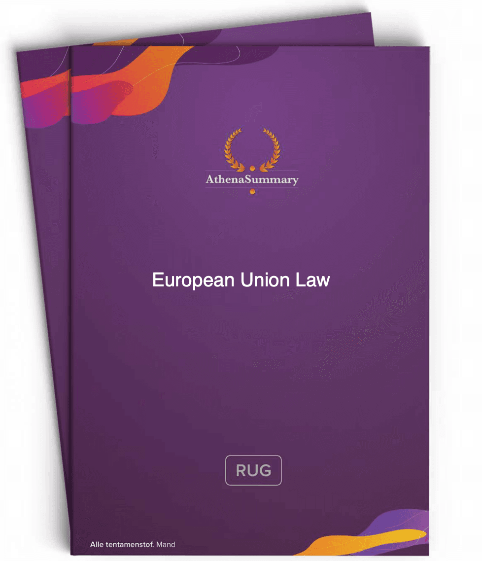 Hardcopy & Digital Literature Summary European Union Law