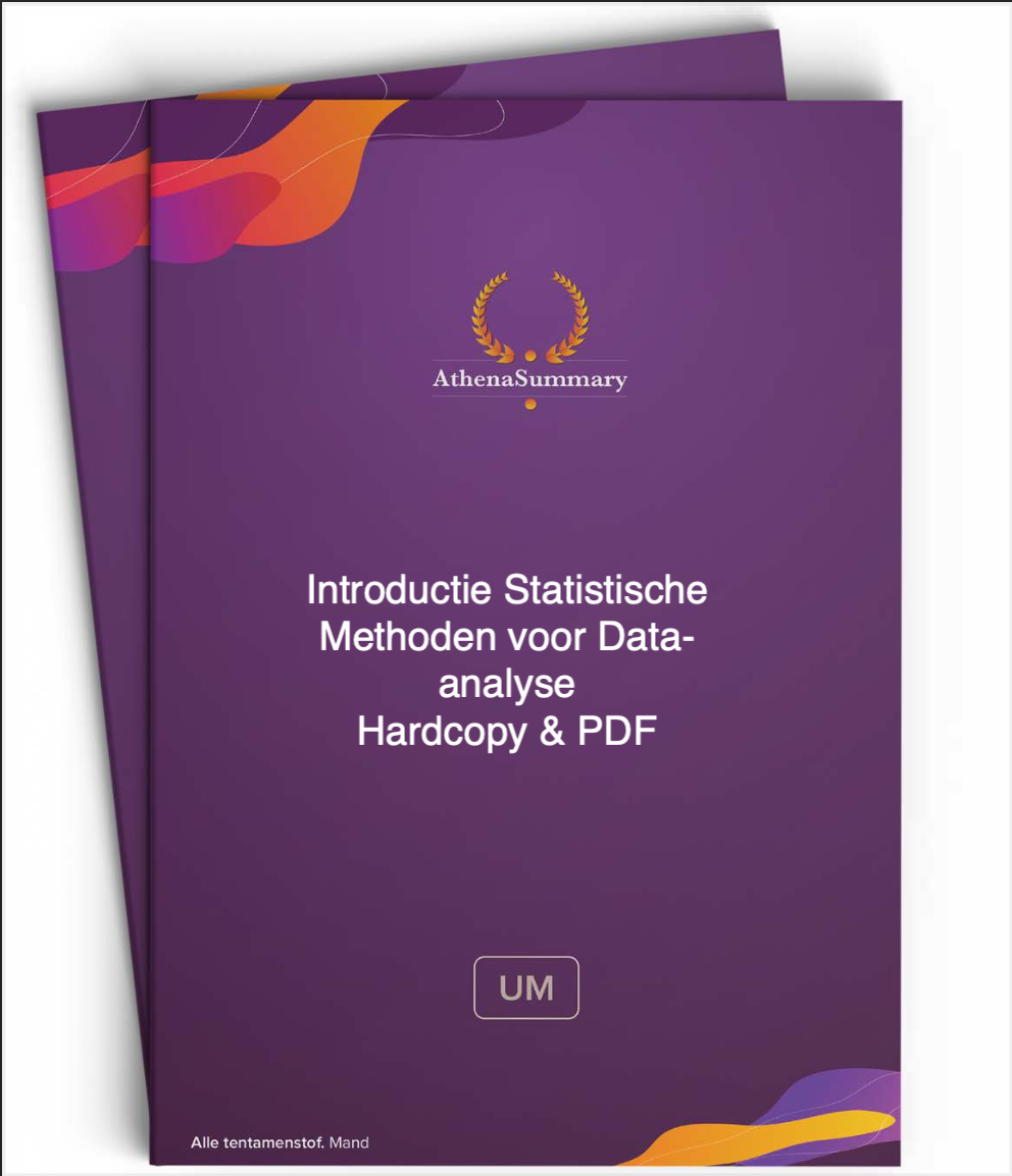 Hardcopy & digitaal :Introductie Statistische Methoden voor Data-Analyse