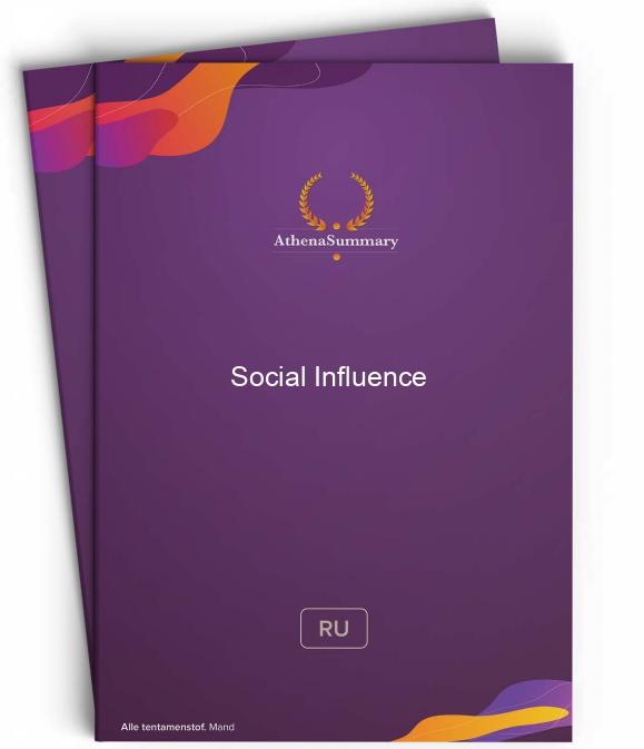 Social Influence - Literature summary