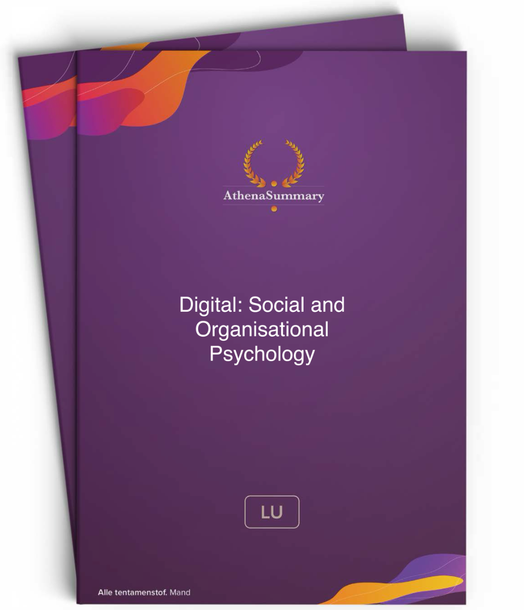 Digital: Social and Organisational Psychology