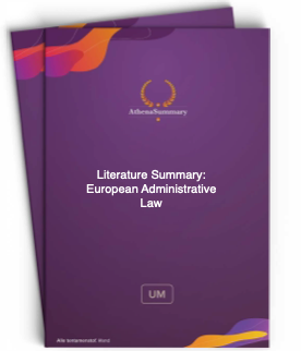 Literature Summary - European Administrative Law