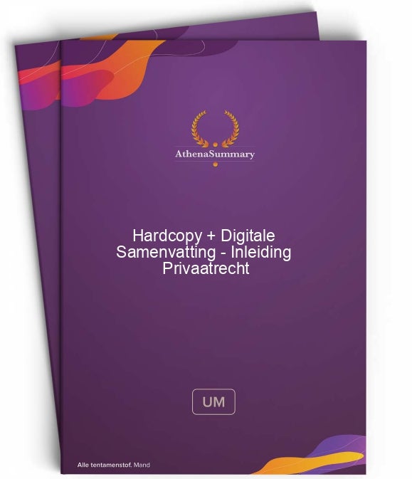 Hardcopy + Digitale samenvatting - Inleiding Privaatrecht