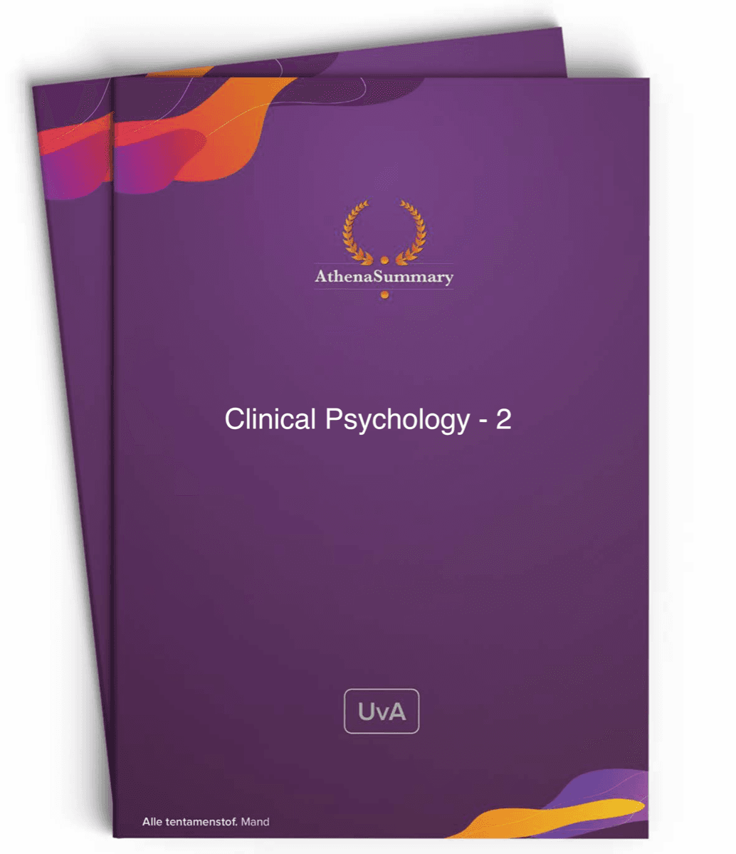 Literature Summary: Clinical Psychology - 2