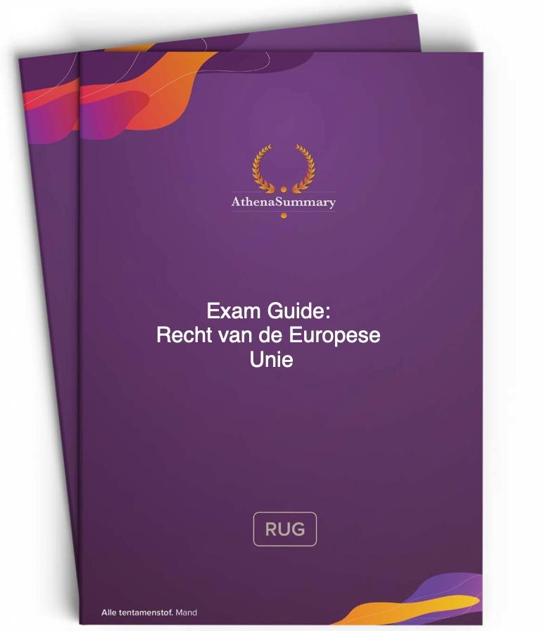 Exam Guide: Recht van de Europese Unie