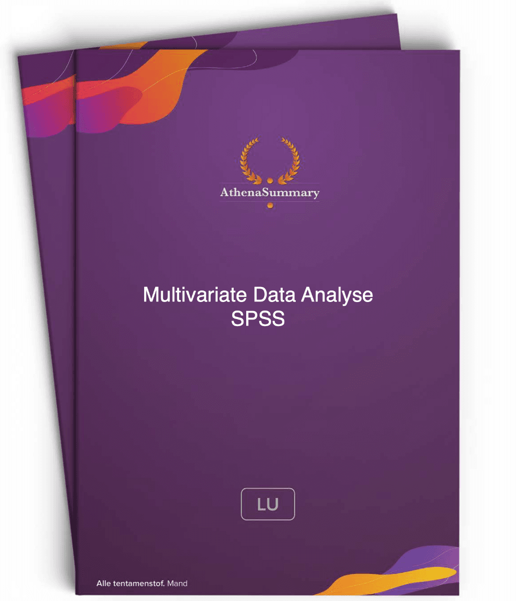 SPSS Samenvatting - Multivariate Data Analyse