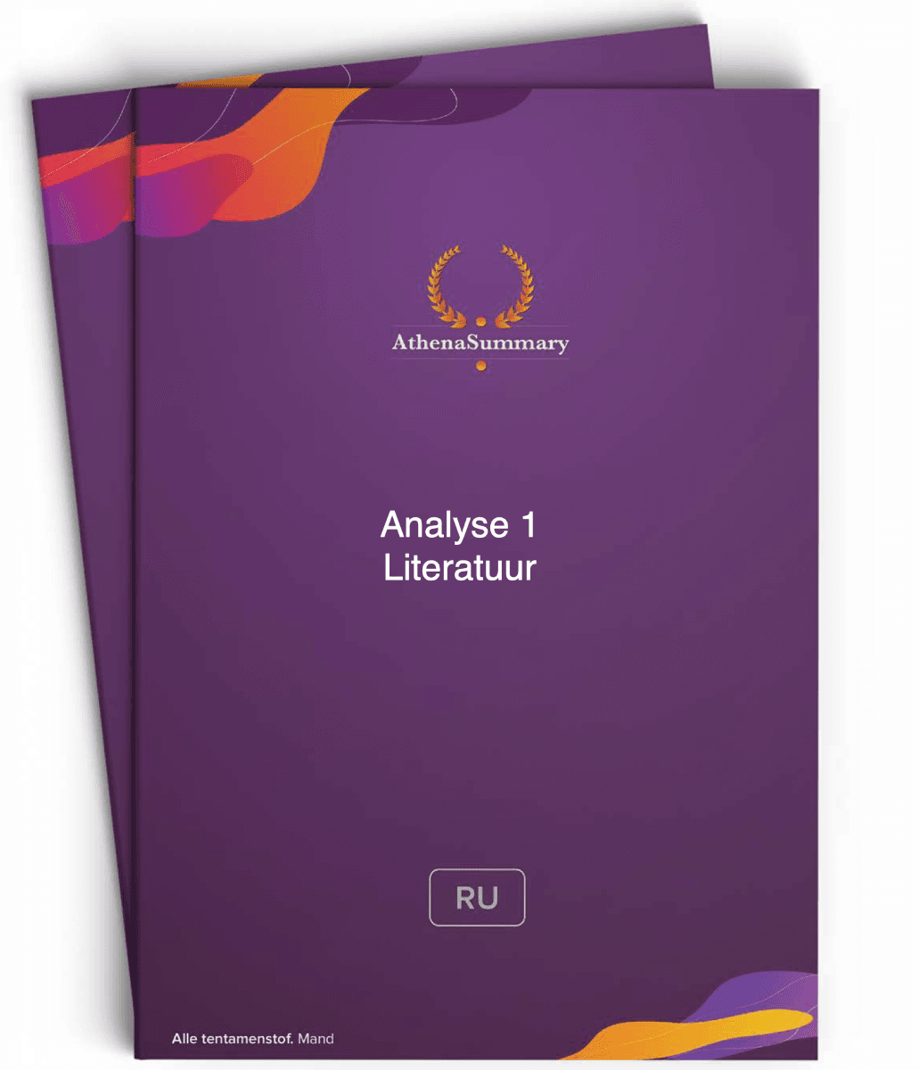 Literatuursamenvatting - Analyse 1