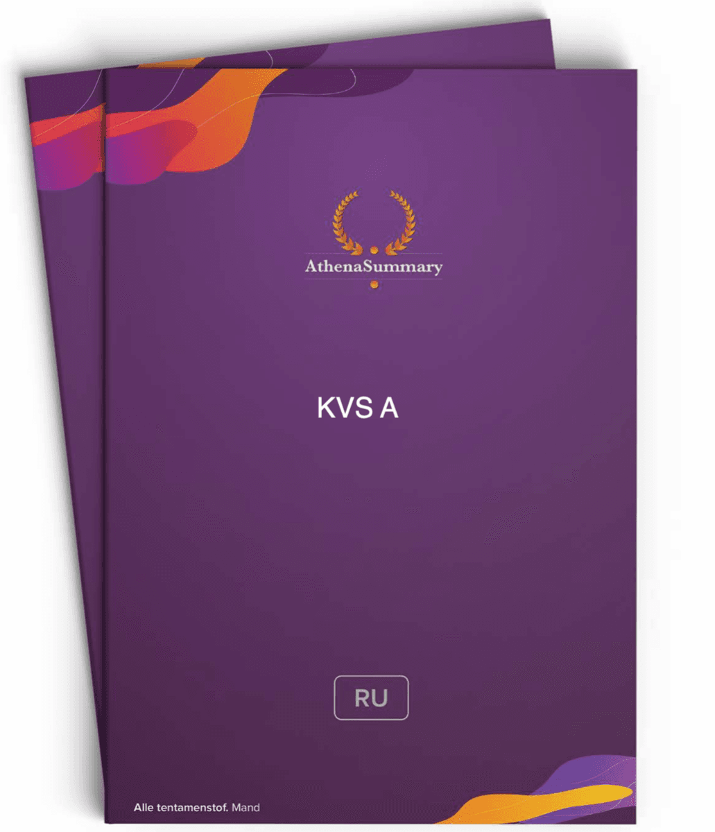 Literatuursamenvatting - KVS A
