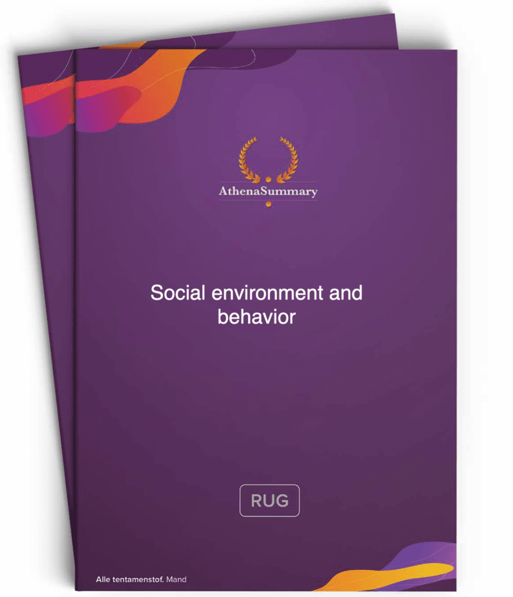 Literature summary - Social environment and behavior