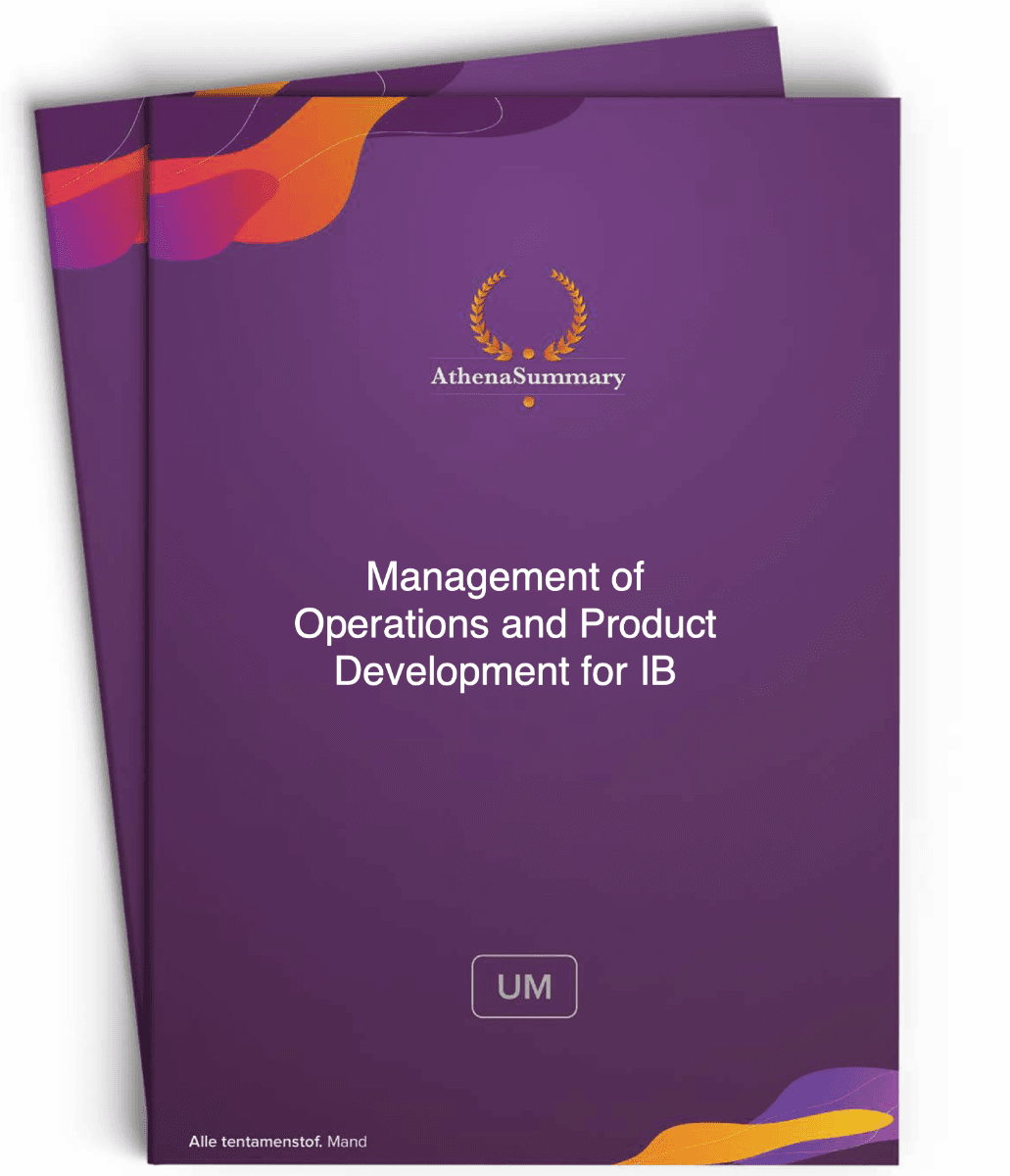 Management of Operations and Product Development for IB