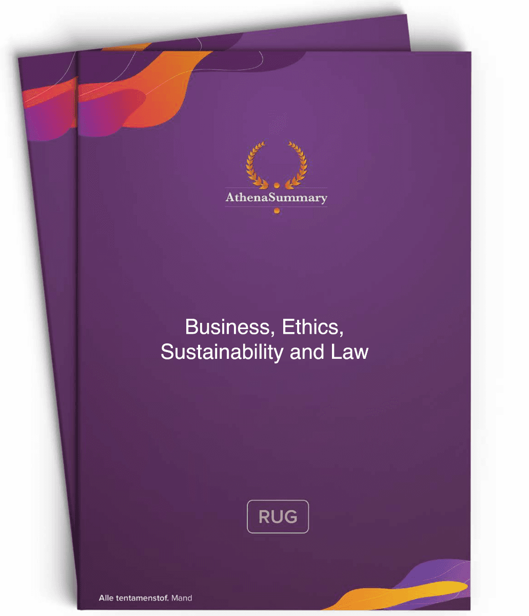 Literature Summary - Business, Ethics, Sustainability and Law