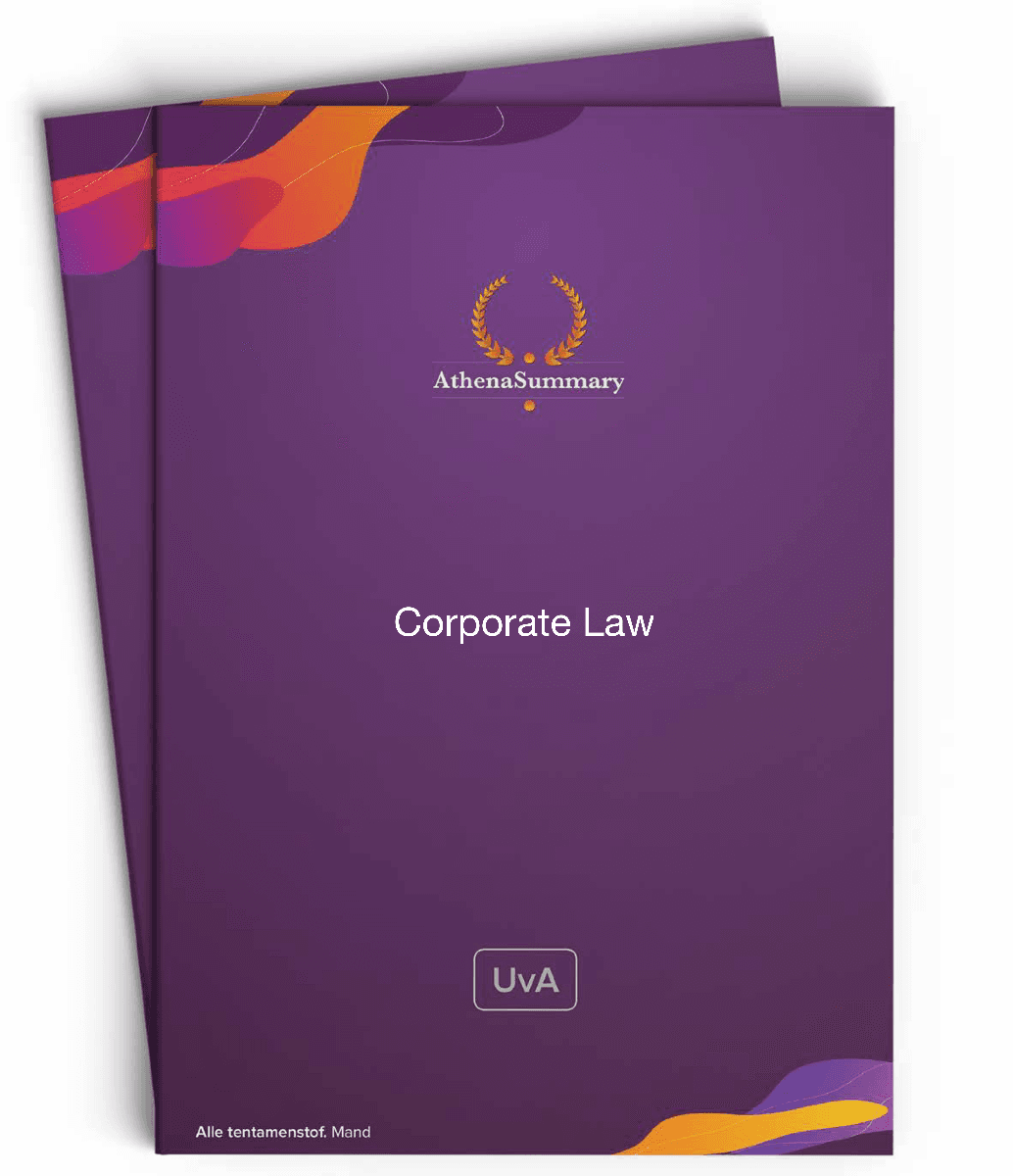 Literature Summary: Corporate Law EBE 2023/2024