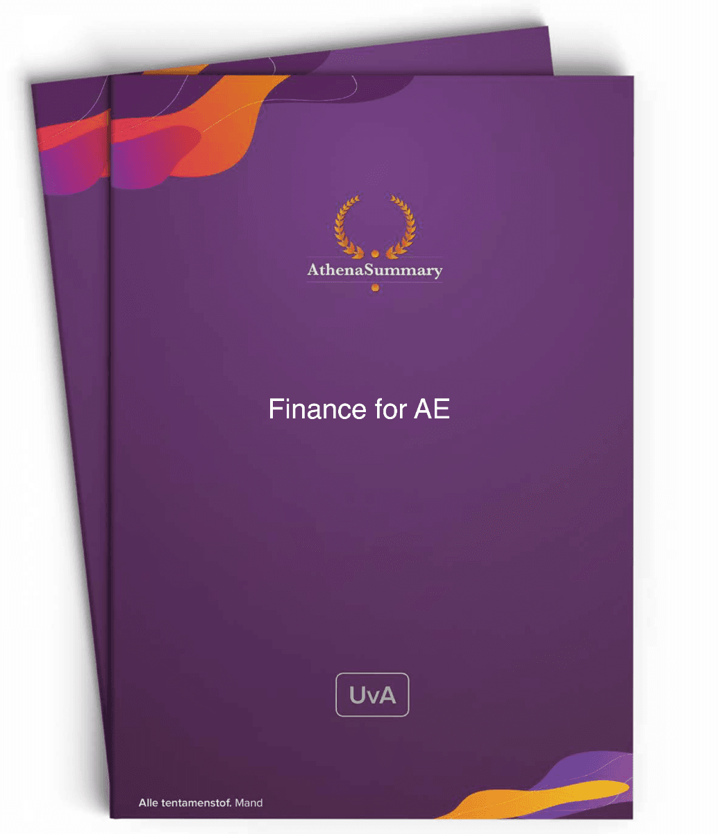 Literature Summary: Finance for AE 23/24