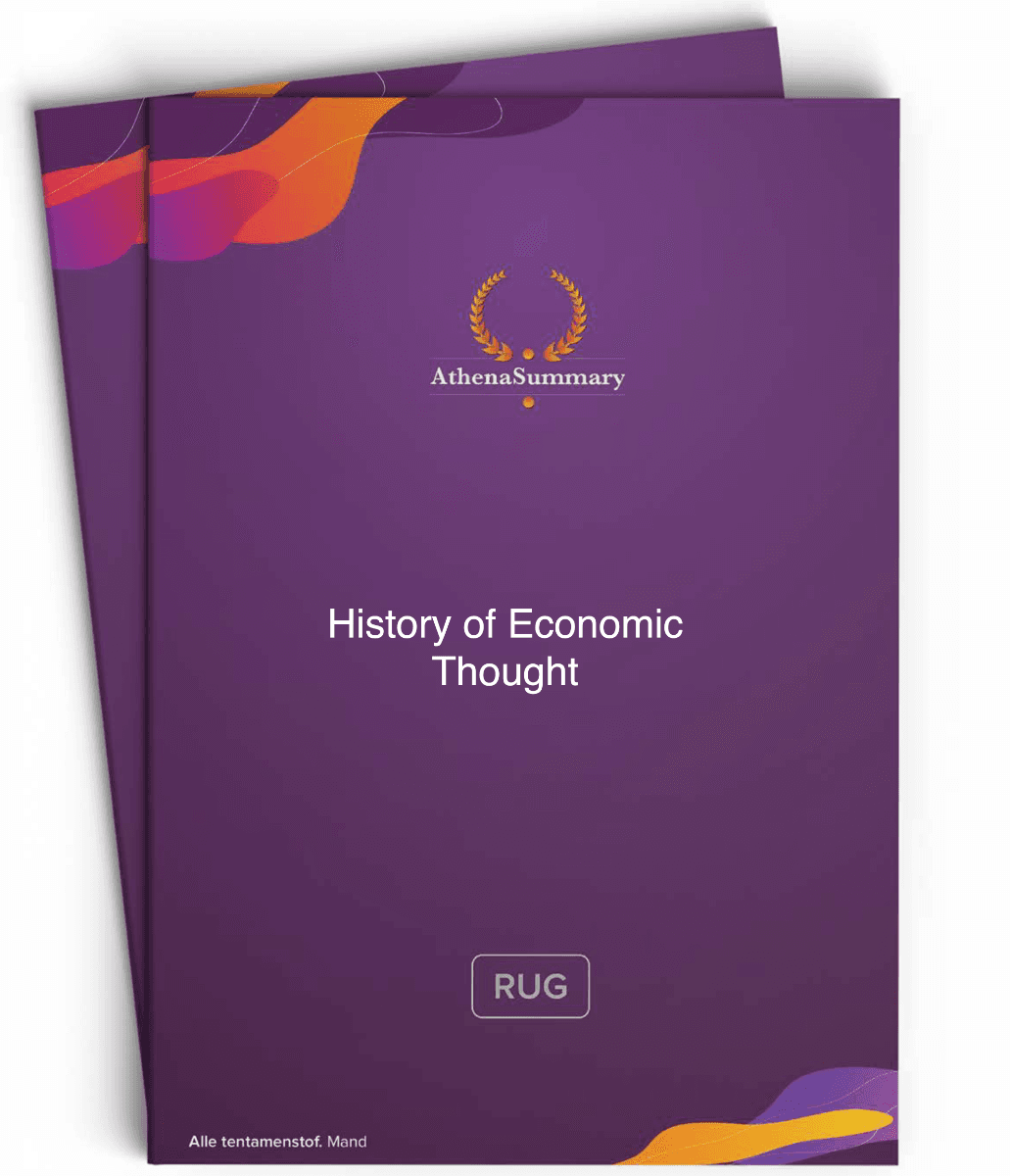 Literature Summary - History of Economic Thought 
