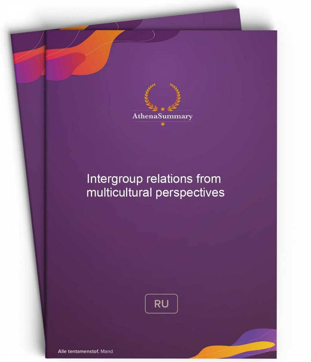 Intergroup relations from multicultural perspectives - Literature summary