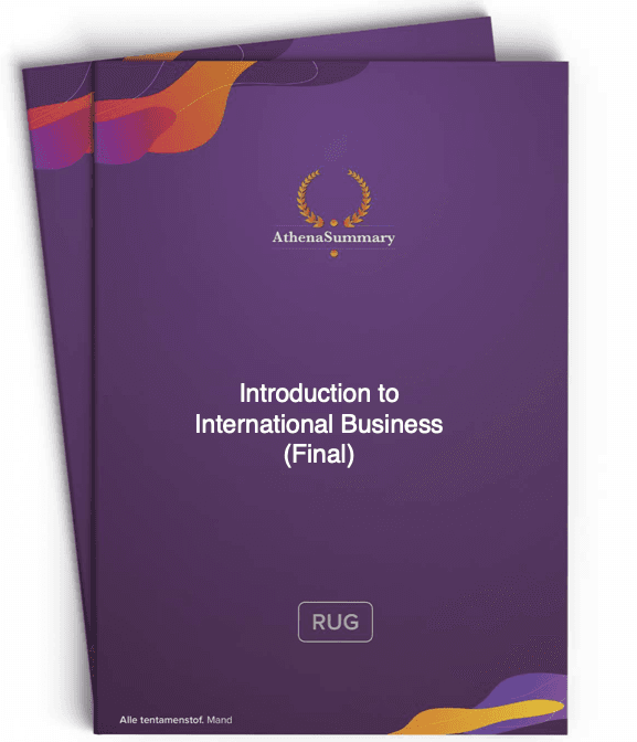 Literature Summary - Introduction to International Business (final)