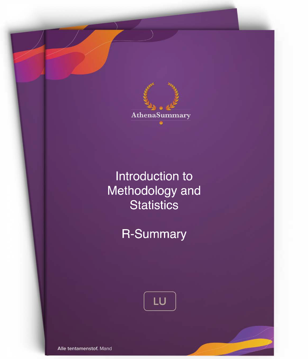 Digital: Introduction to Methodology and Statistics - R Summary Digital: Introduction to Methodology and Statistics - R Summary