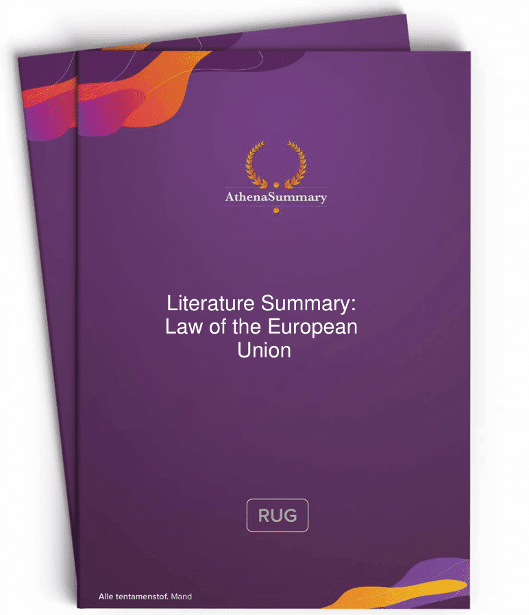 Literature Summary: Law of the European Union