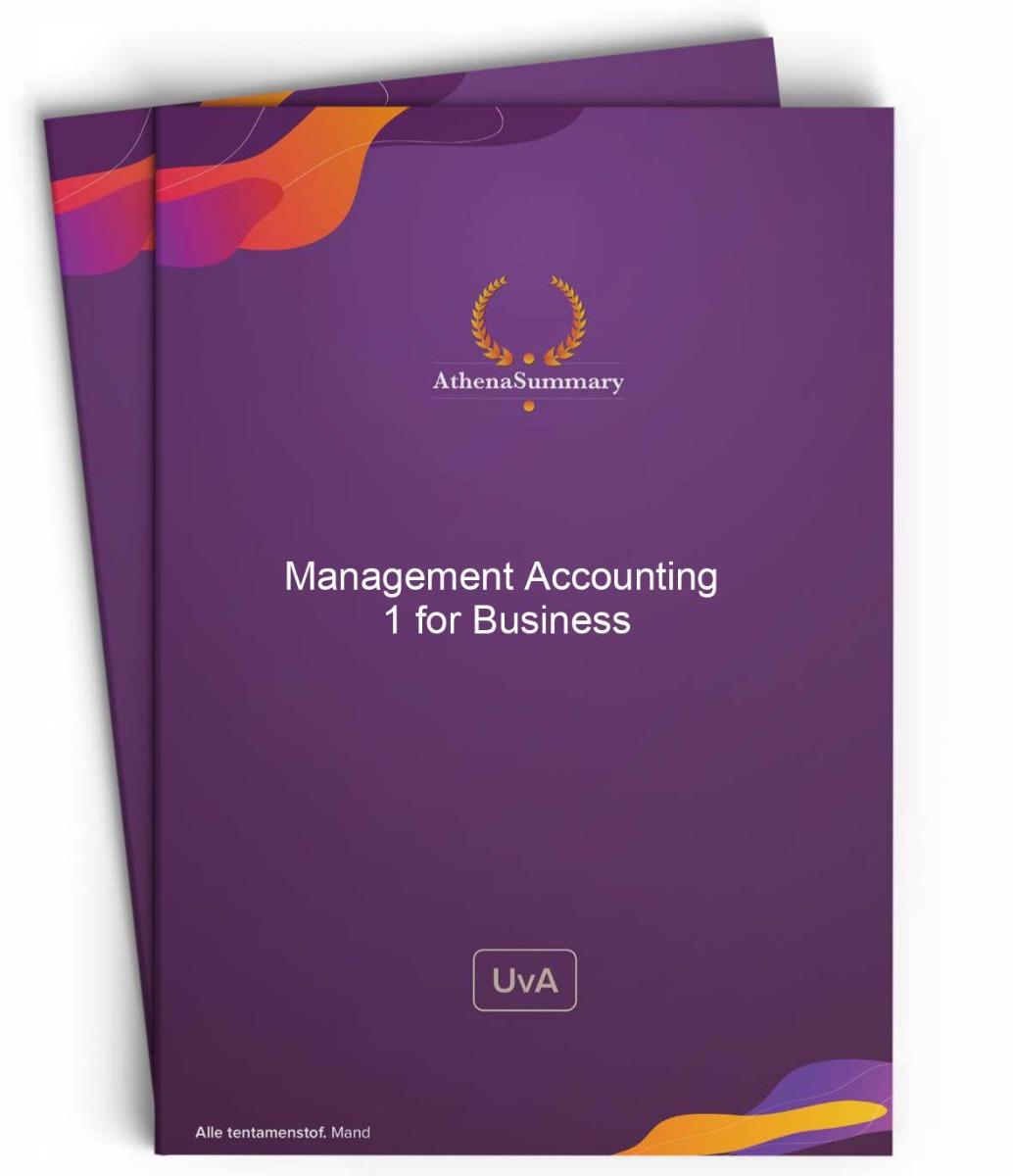 Literature Summary: Management Accounting 1 for Business