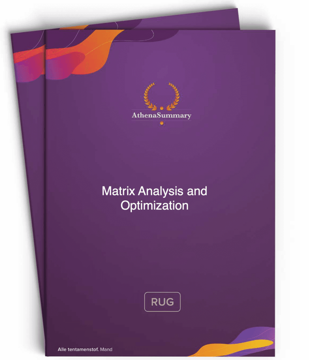 Matrix Analysis and Optimization