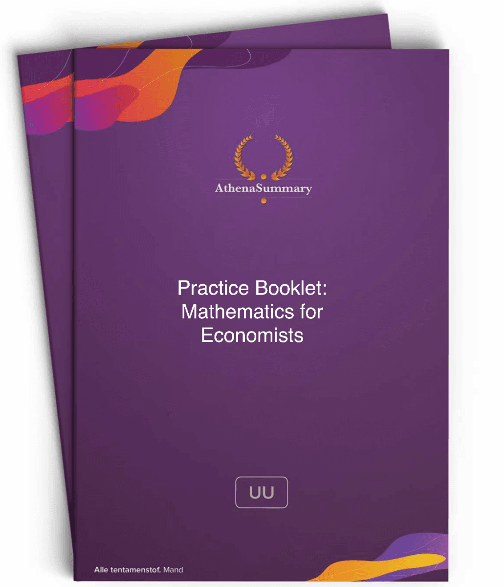 Practice Booklet: Mathematics for Economists