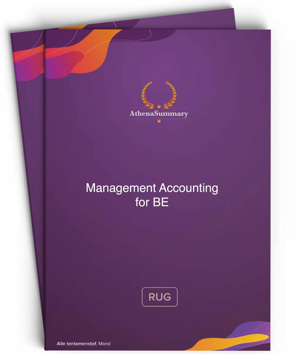 Literature Summary - Management Accounting for BE