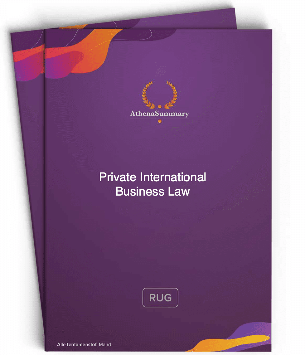 Literature Summary Private International Business Law