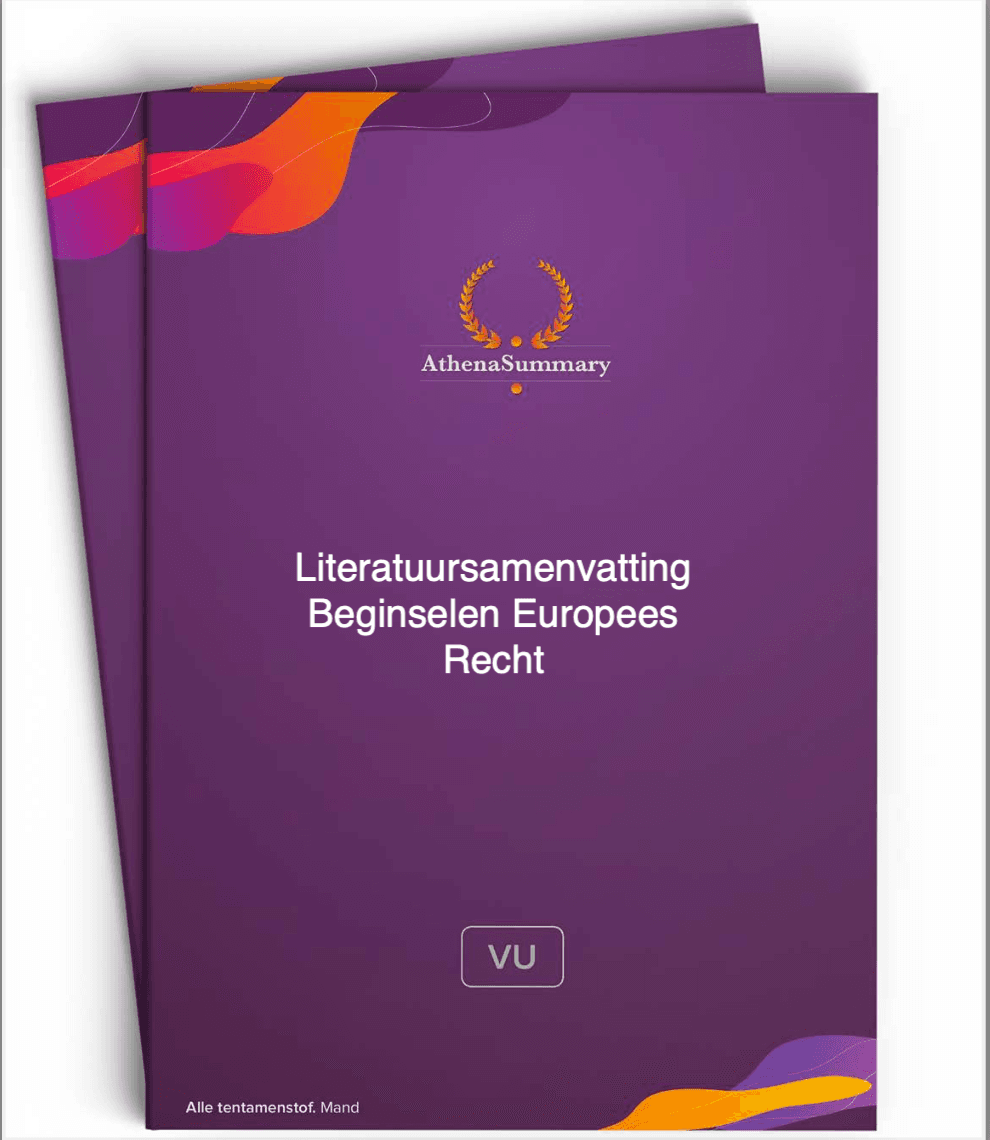 Literatuursamenvatting - Beginselen Europees Recht 