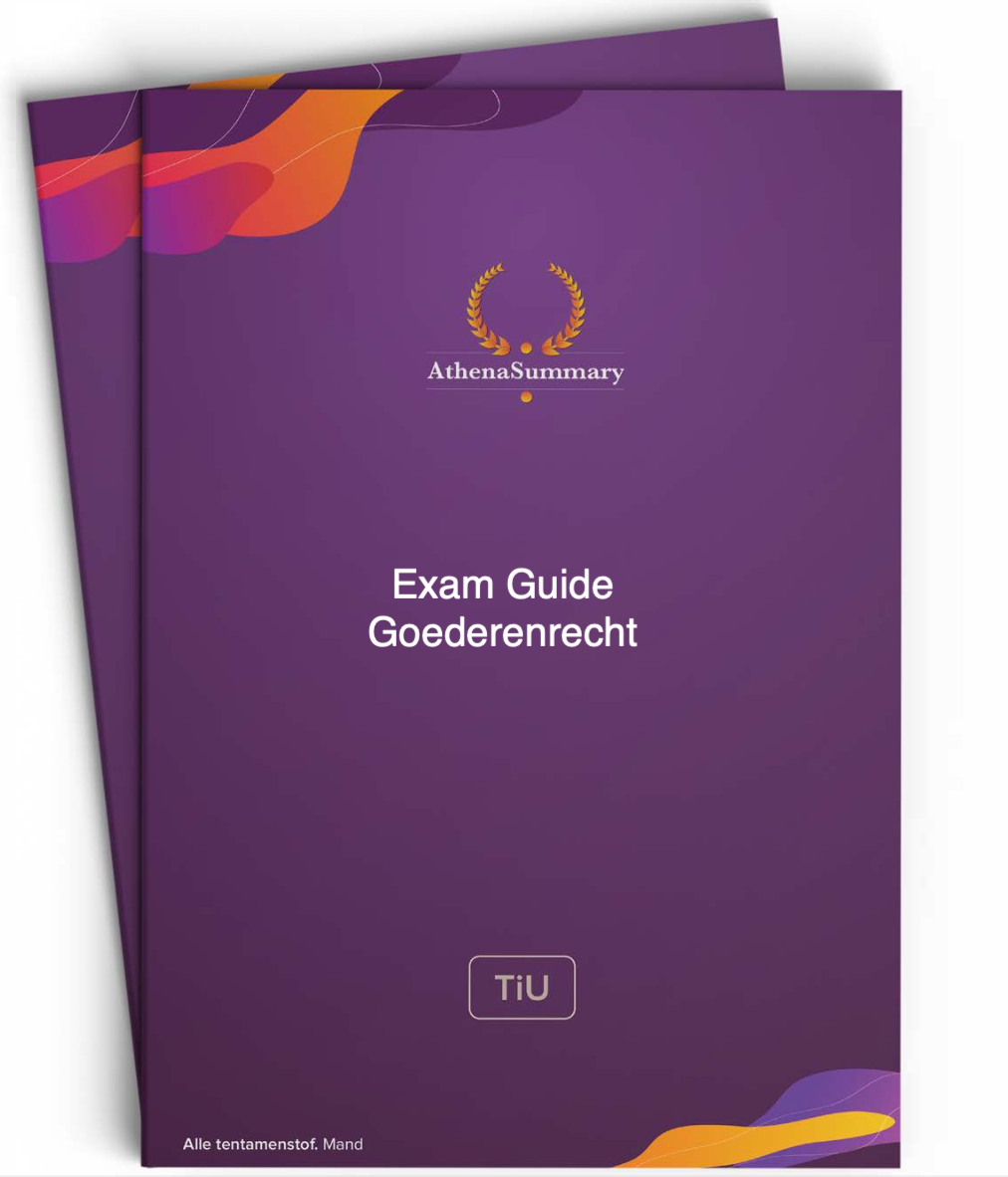 Goederenrecht - Exam Guide Goederenrecht - Exam Guide