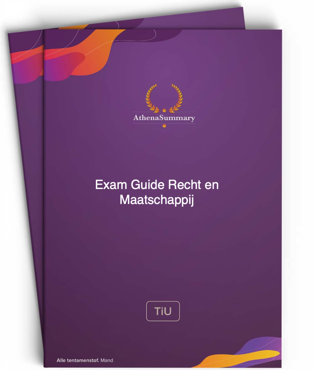 Recht en Maatschappij - Exam Guide Recht en Maatschappij - Exam Guide