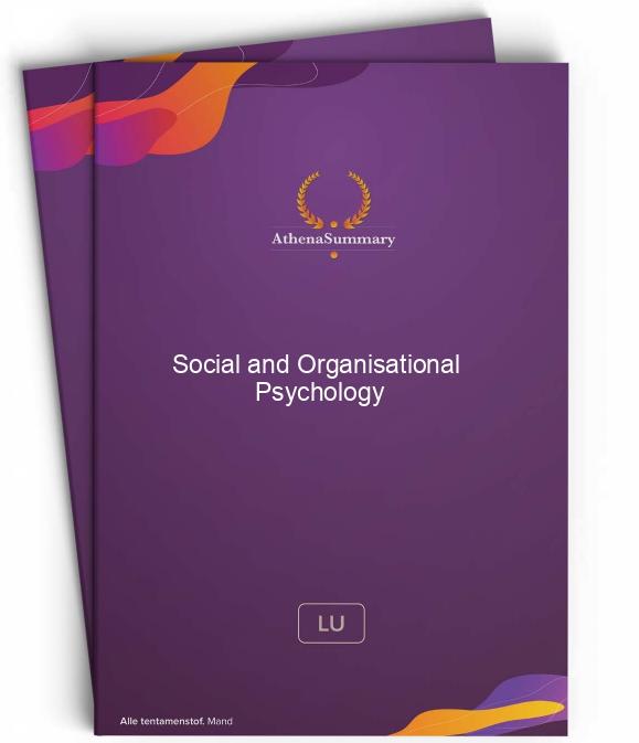 Literature Summary - Social and Organisational Psychology