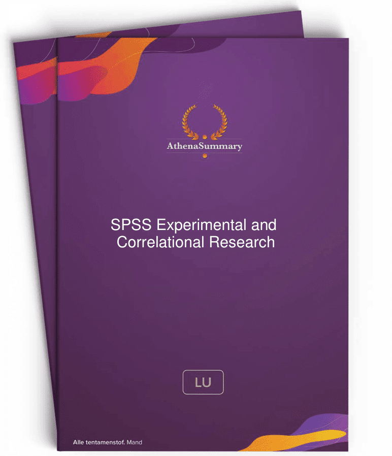 SPSS Experimental and Correlational Research 