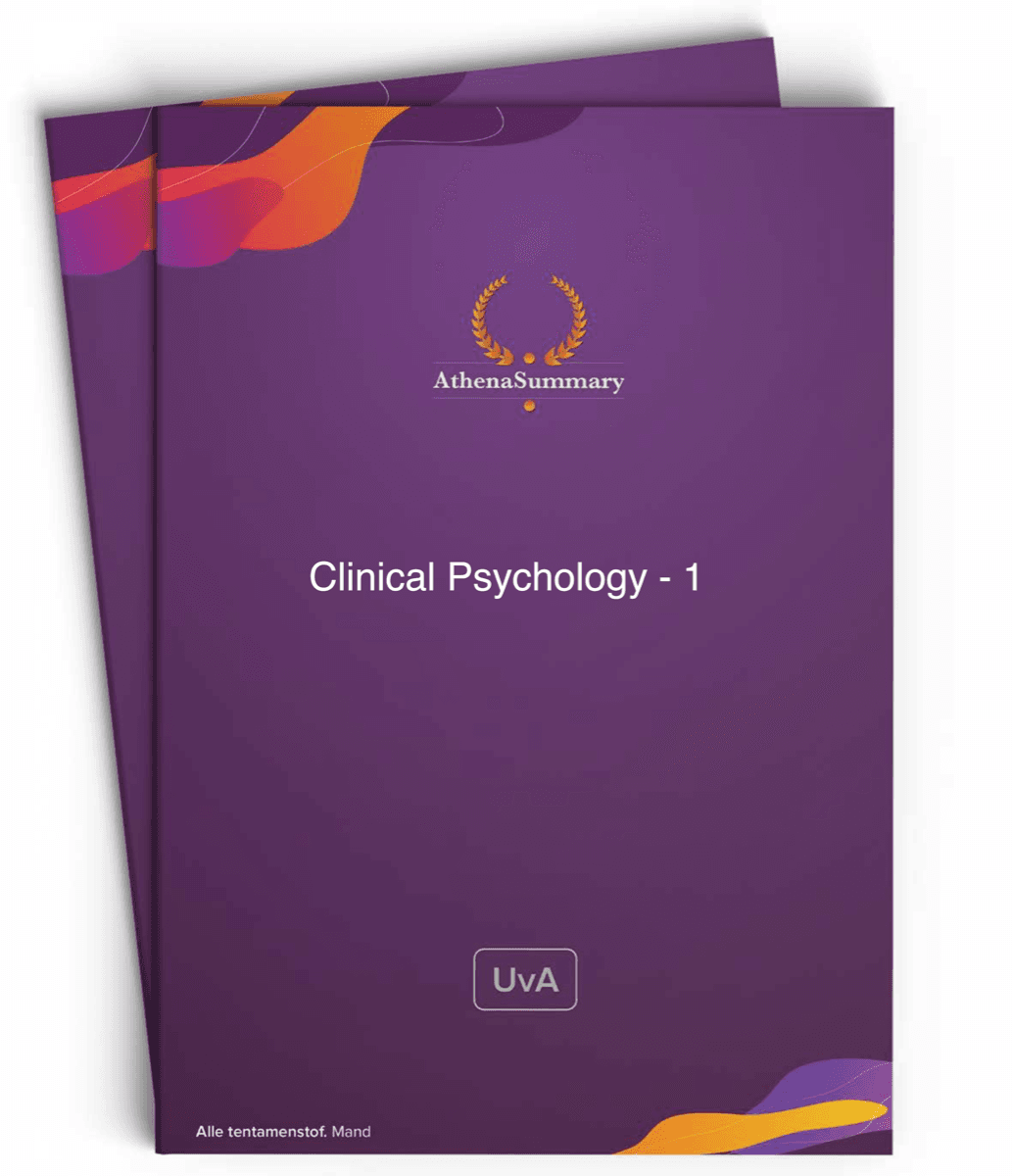 Literature Summary: Clinical Psychology - 1