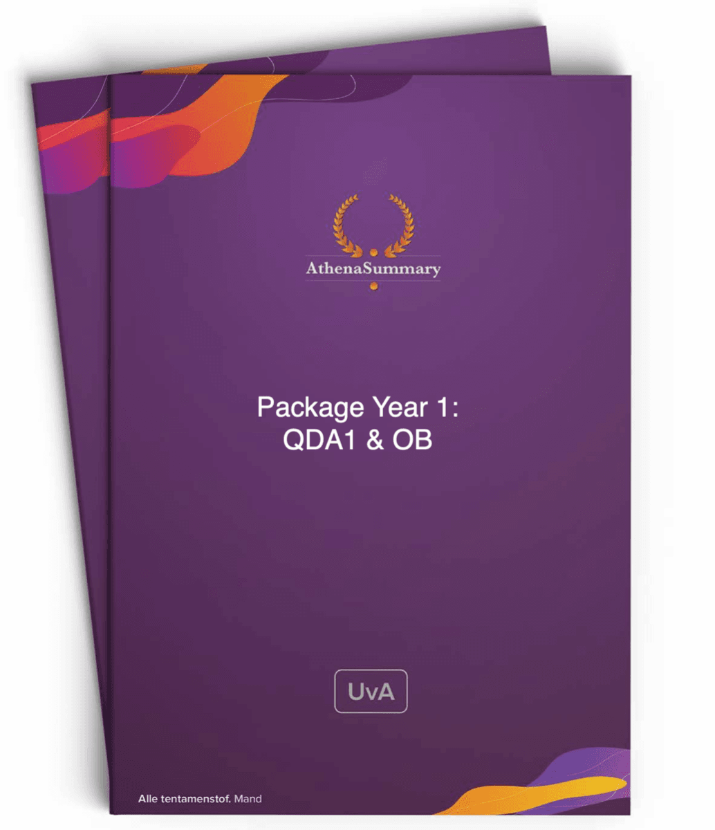 Package Year 1: Quantitative Data Analysis 1 & Organisational Behaviour