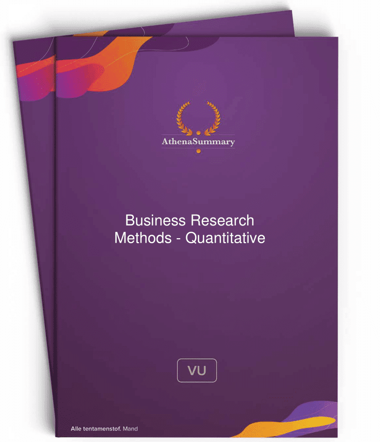 Business Research Methods - Quantitative - Summary