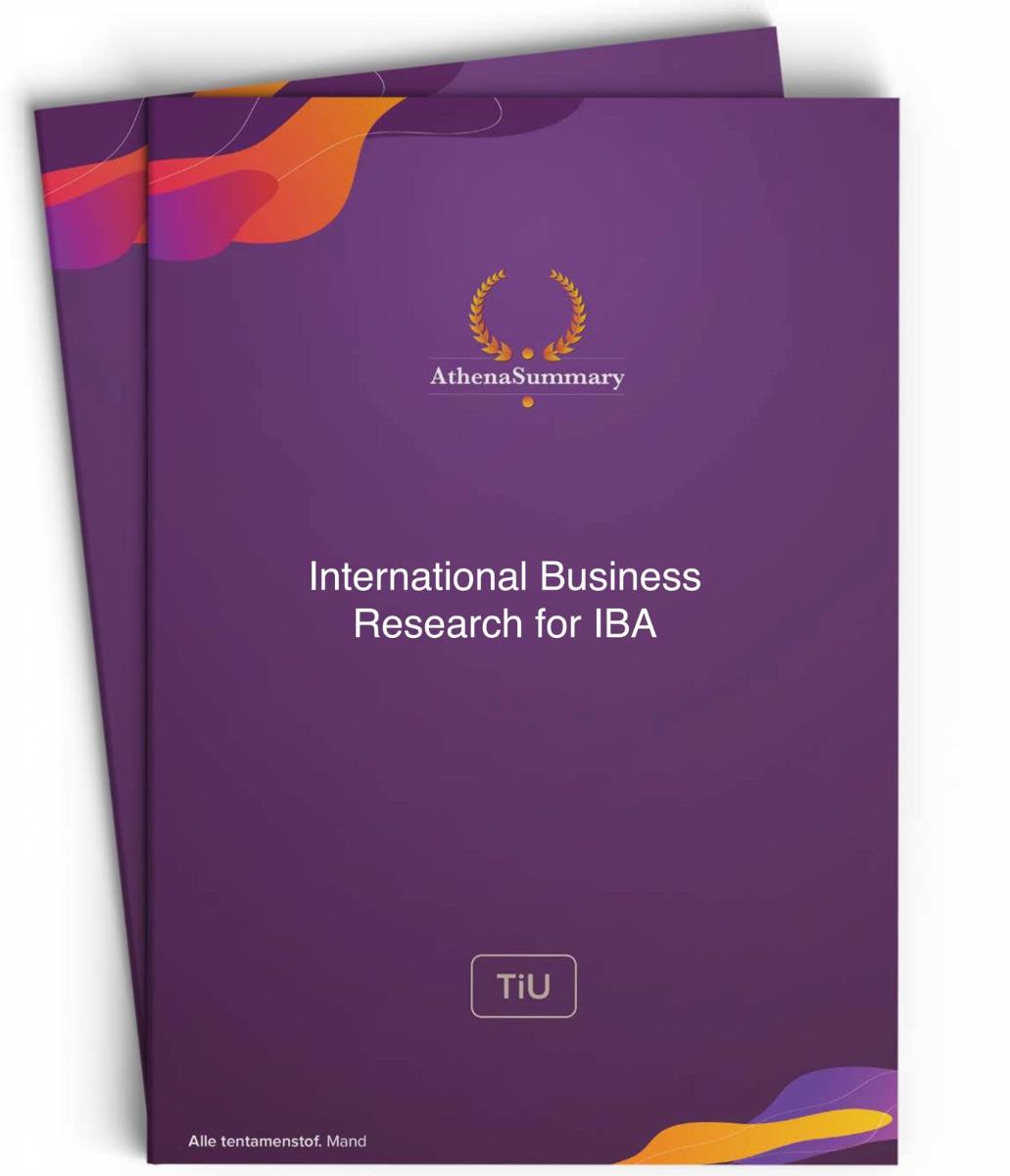Literature and Lecture Summary: International Business Research for IBA